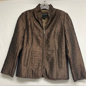 Bronze Quilted Bernardo Evening Jacket 
Sophisticated Ashleisure Luxe era